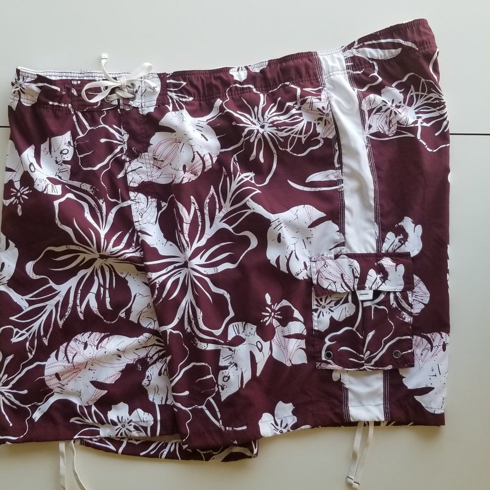 Roundtree & Yorke Big & Tall 4X Men's Cargo Swim Trunks Board Shorts